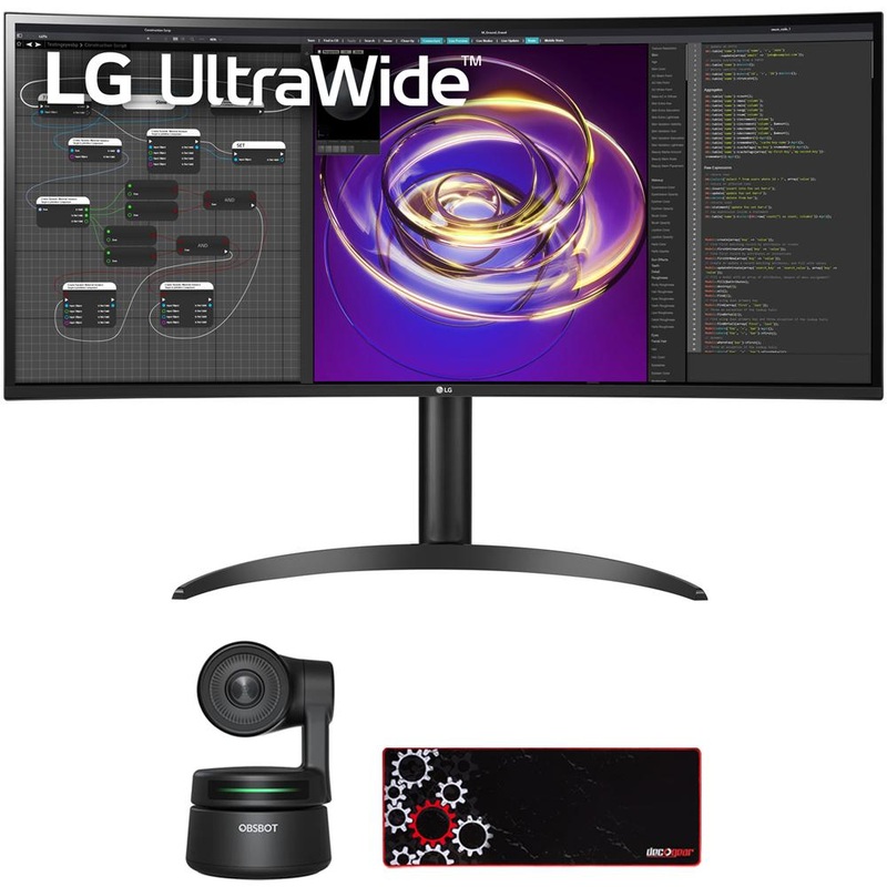LG 34" Curved 21:9 UltraWide QHD IPS Display PC Monitor w/ AI Webcam Bundle