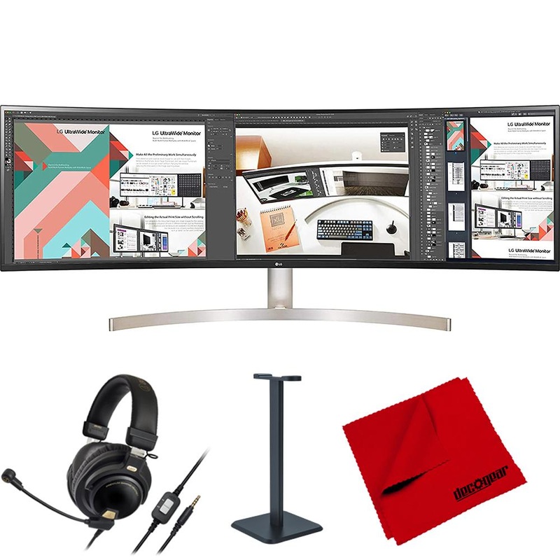 LG 49WL95C-WE 49" 32:9 UltraWide Dual QHD IPS Curved LED Monitor +Headphone Bundle
