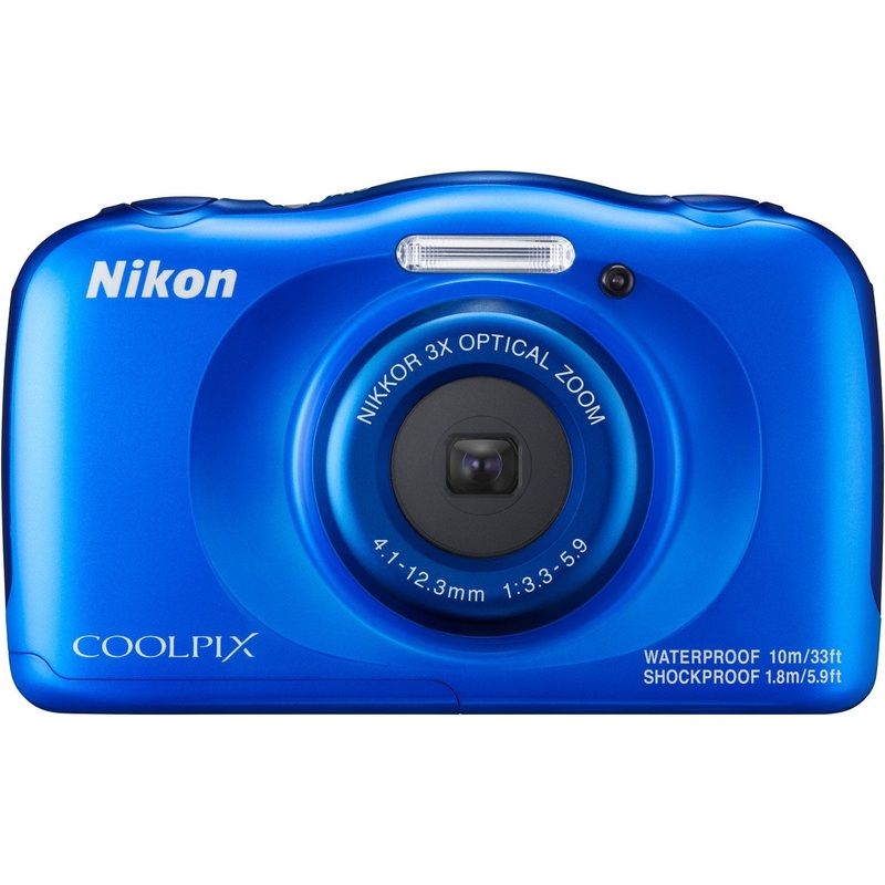 Nikon COOLPIX W100 13.2MP Waterproof Digital Camera 3x Zoom, WiFi (Blue) Refurbished