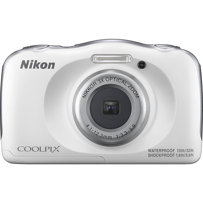Nikon COOLPIX W100 Waterproof 13.2MP 1080P Digital Camera, WiFi, Refurb (White)