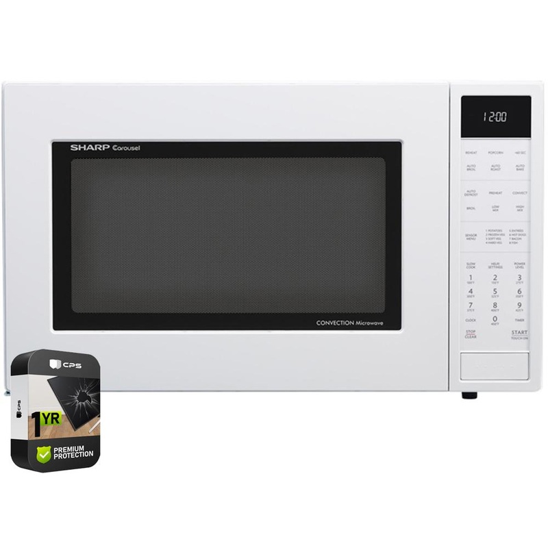 Sharp 1.5 Cu.Ft. 900W Carousel Countertop Microwave Oven White + 2 Year Warranty