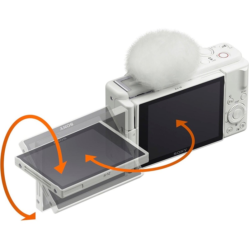 Sony ZV-1F Vlog Camera with 4K Video for Content Creators and Vloggers White Bundle