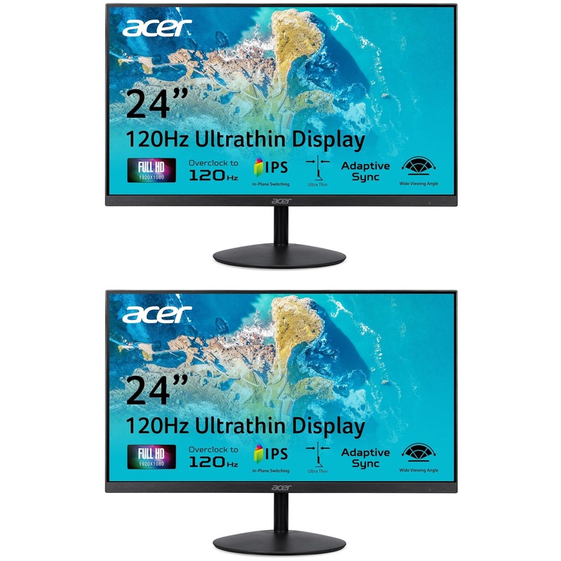 Acer 23.8" FHD 120Hz Ultra-Slim Adaptive-Sync IPS Gaming Monitor 2 Pack