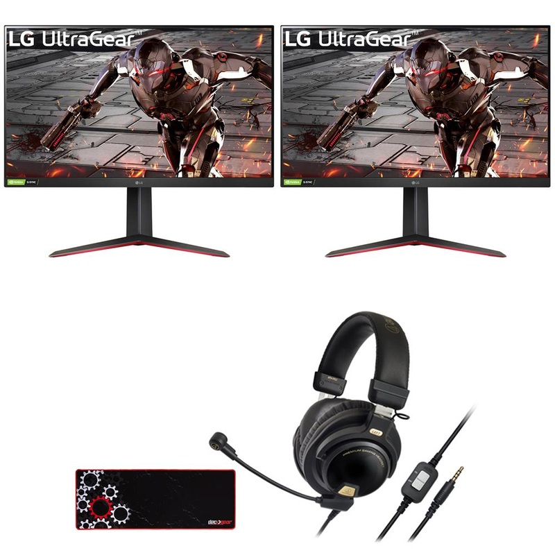 LG 32" UltraGear FHD 165Hz HDR10 Dual Gaming Monitor w/ Headphone Bundle