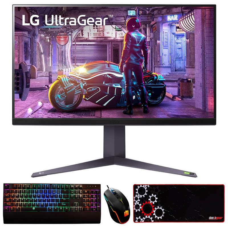 LG 32GQ850-B 32" UltraGear QHD Nano IPS 1ms 240Hz PC Monitor w/ Accessories Bundle