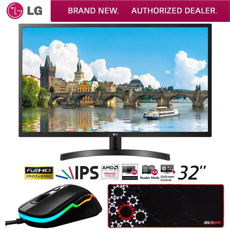 LG 32MN500M-B 31.5" Full HD IPS Monitor w/ AMD FreeSync + Gaming Mouse Bundle