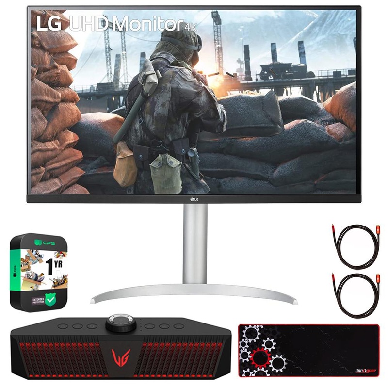 LG 32UP550N-W 32" UHD HDR Monitor with USB Type-C w/ LG GP9 Speaker Bundle