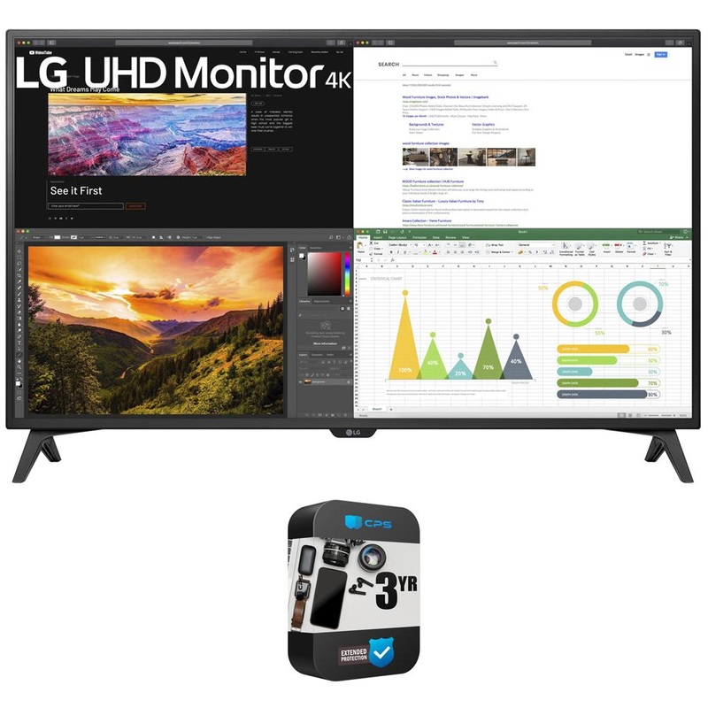 LG 43" 4K UHD 3840x2160 IPS USB-C HDR 10 Monitor w/ 3 Year Extended Warranty