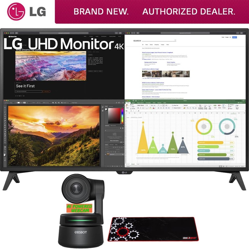 LG 43UN700T-B 43" 4K UHD IPS USB-C HDR 10 Monitor + AI-Powered PTZ Webcam Bundle