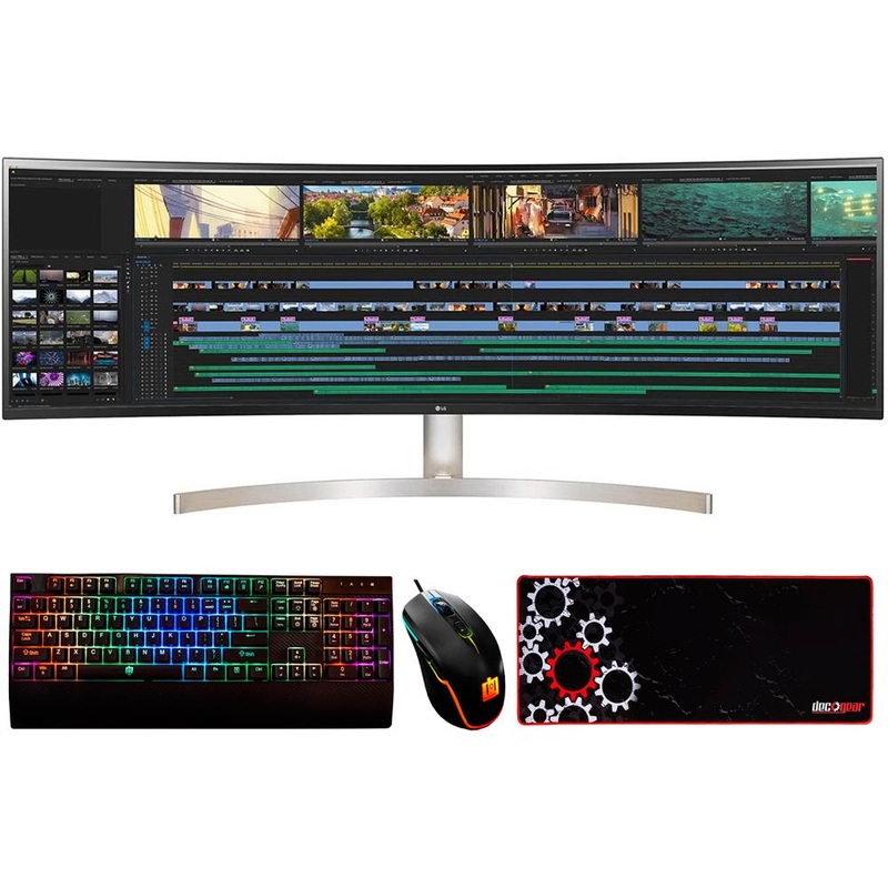 LG 49" 32:9 UltraWide Dual QHD IPS Curved LED Monitor, HDR 10 w/ Accessories Kit