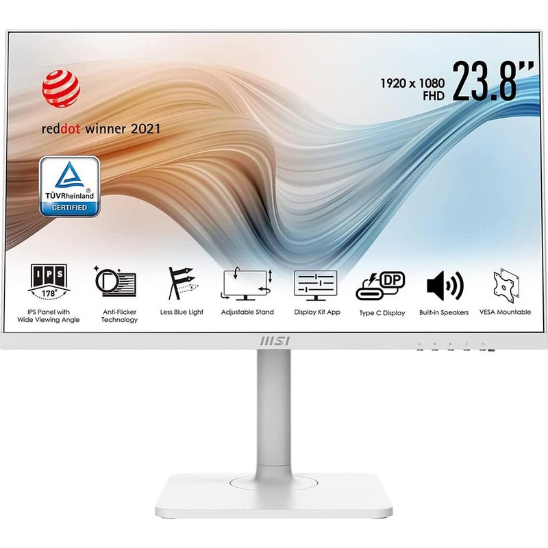 MSI 24" Business and Productivity Monitor in White - ModernMD241PW