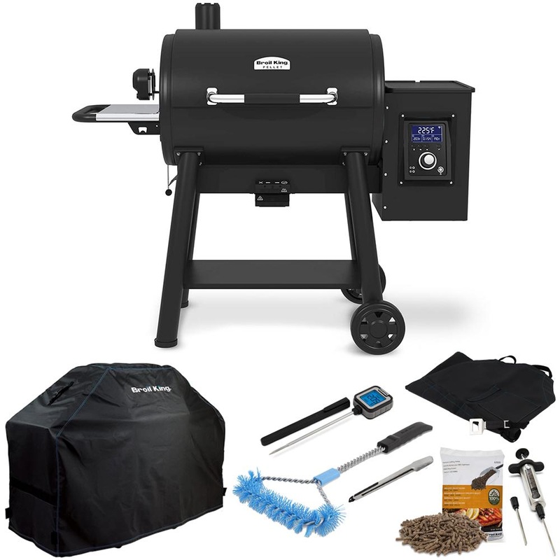 Broil King 496051 Regal Pellet 500 Grill, Black (BK496051) w/ BBQ Accessories Bundle