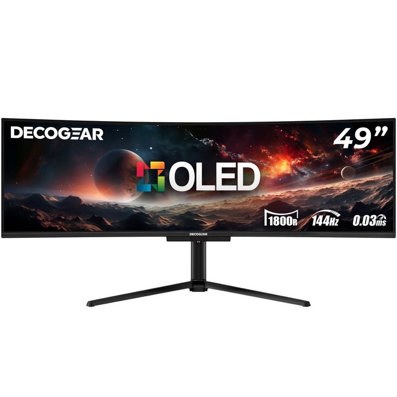 Deco Gear 49" OLED-QD Ultrawide Monitor, 5120x1440 DQHD, 144Hz, 0.03ms - Open Box