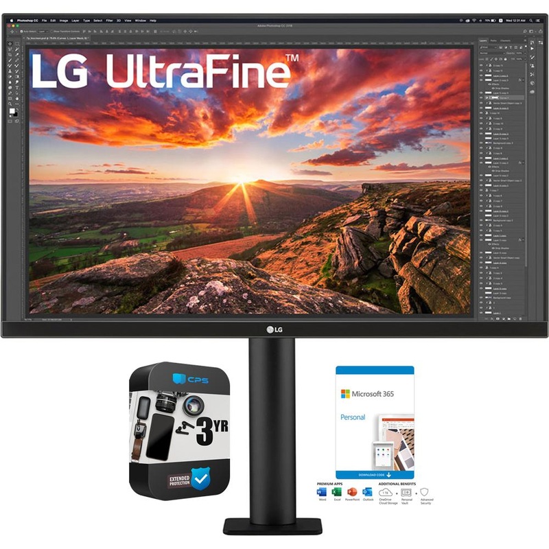 LG 27" UHD Ergo IPS VESA 400 Ultrafine Monitor + 365 Personal & 3 Year Warranty