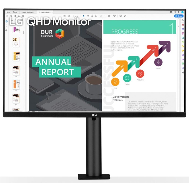 LG 27QN880-B 27" QHD 2560x1440 IPS Monitor with Ergo Stand, HDR10, USB Type-C