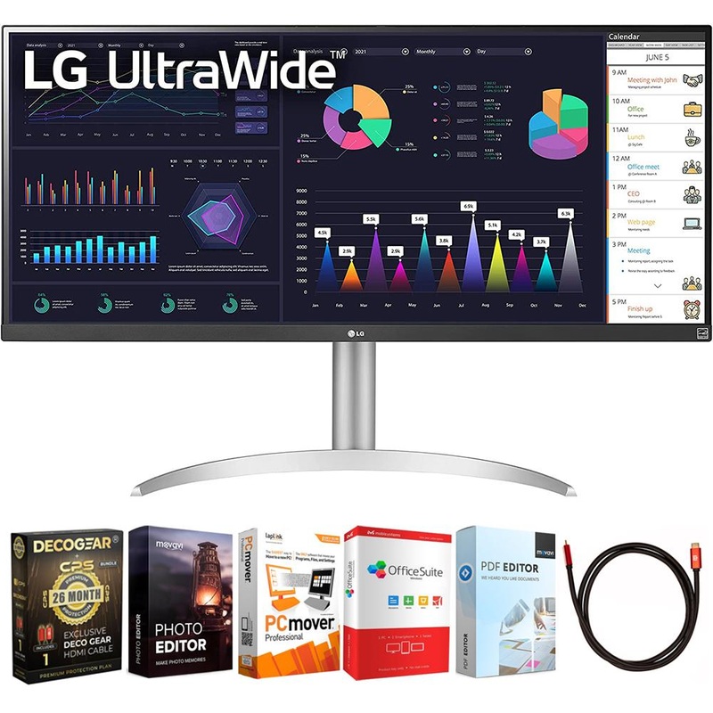 LG 34" 21:9 UltraWide Full HD 100Hz IPS Monitor with 26 Months Protection Bundle