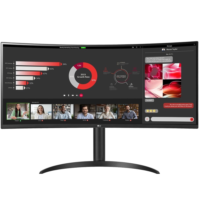 LG 34WR55QC-B 34" Curved UltraWide WQHD HDR 10 100Hz Monitor - Refurbished