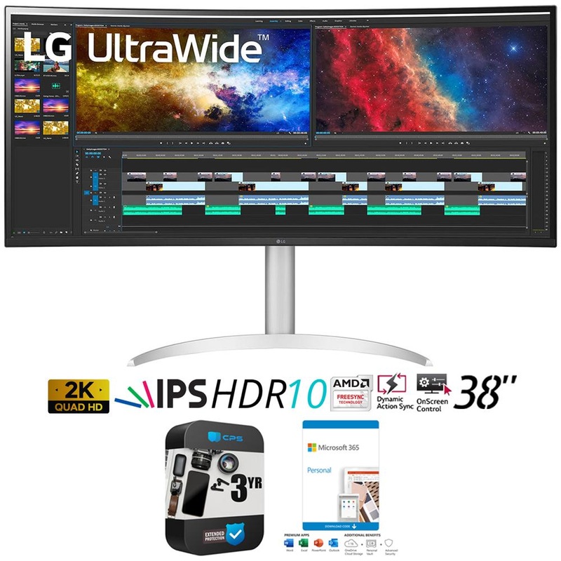 LG 38" Curved 21:9 UltraWide QHD PC Monitor +Microsoft 365 Personal +3 Yr Warranty