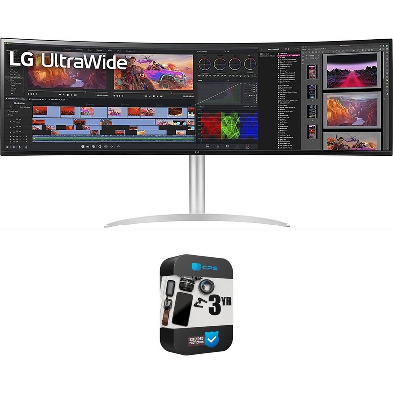 LG 49" 32:9 UltraWide Dual QHD Nano IPS Curved Monitor w/ 3 Year Warranty Bundle