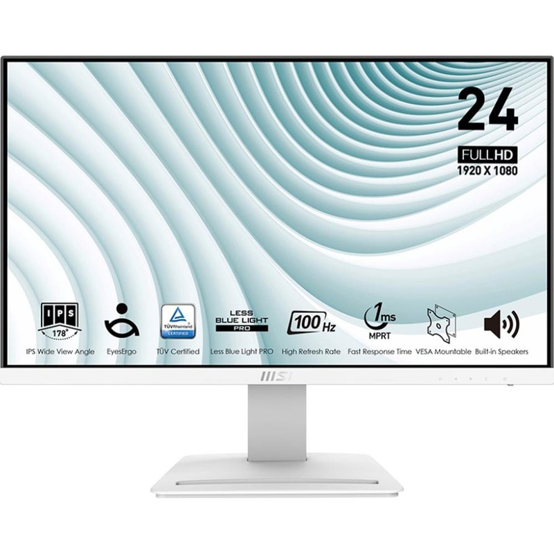 MSI Pro MP243XW 24" Full HD 100Hz 1ms 16:9 IPS Monitor, White - Open Box