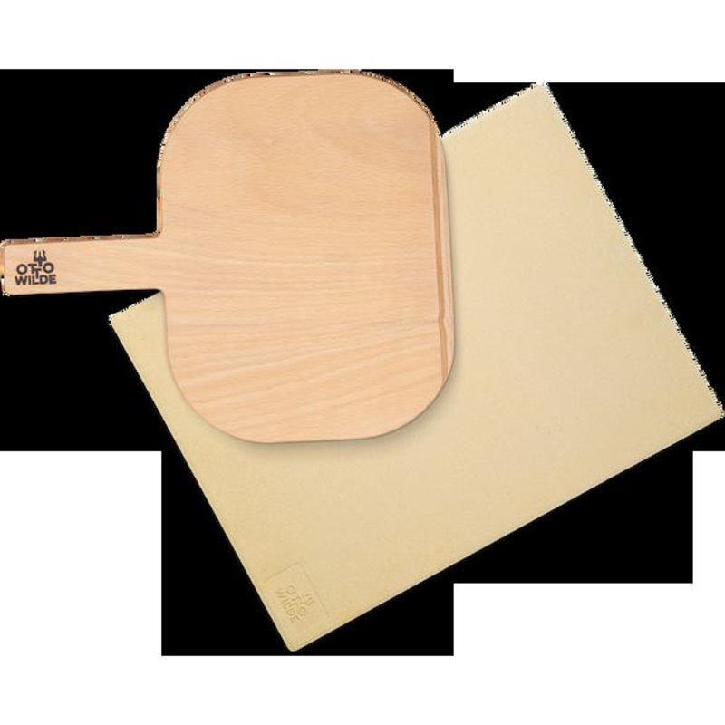 Otto Wilde Pizza Stone and Pizza Paddle Set