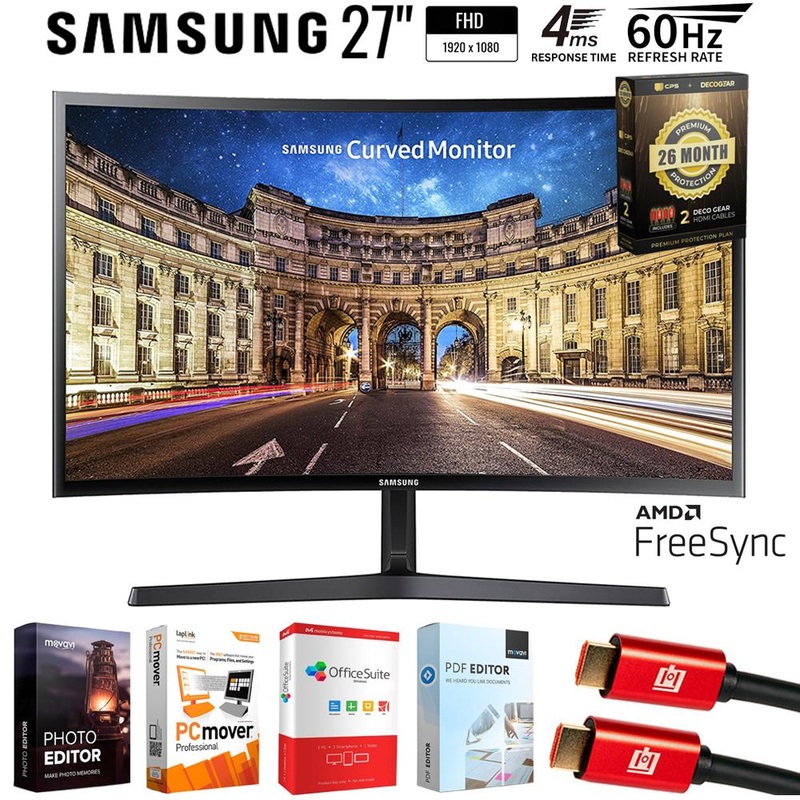 Samsung 27" CF39 FHD 1080p Curved Computer Monitor + 26 Months Protection Bundle
