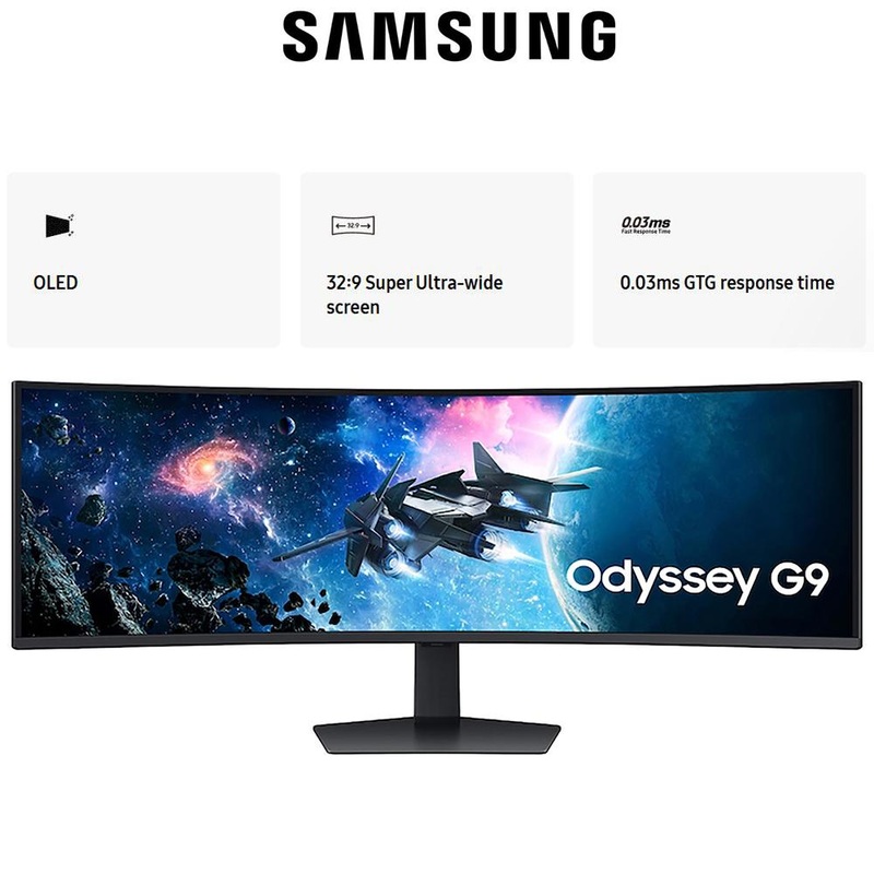 Samsung 49" Odyssey G9 G95C DQHD HDR 1000 Curved Gaming Monitor Refurbished