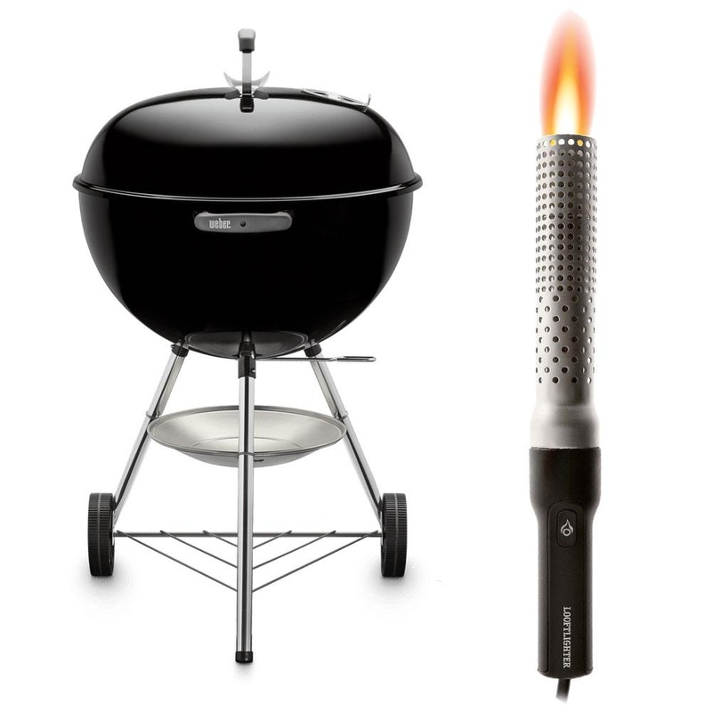 Weber Original Kettle 22-Inch Charcoal Grill (741001) Bundle with Looft Lighter I