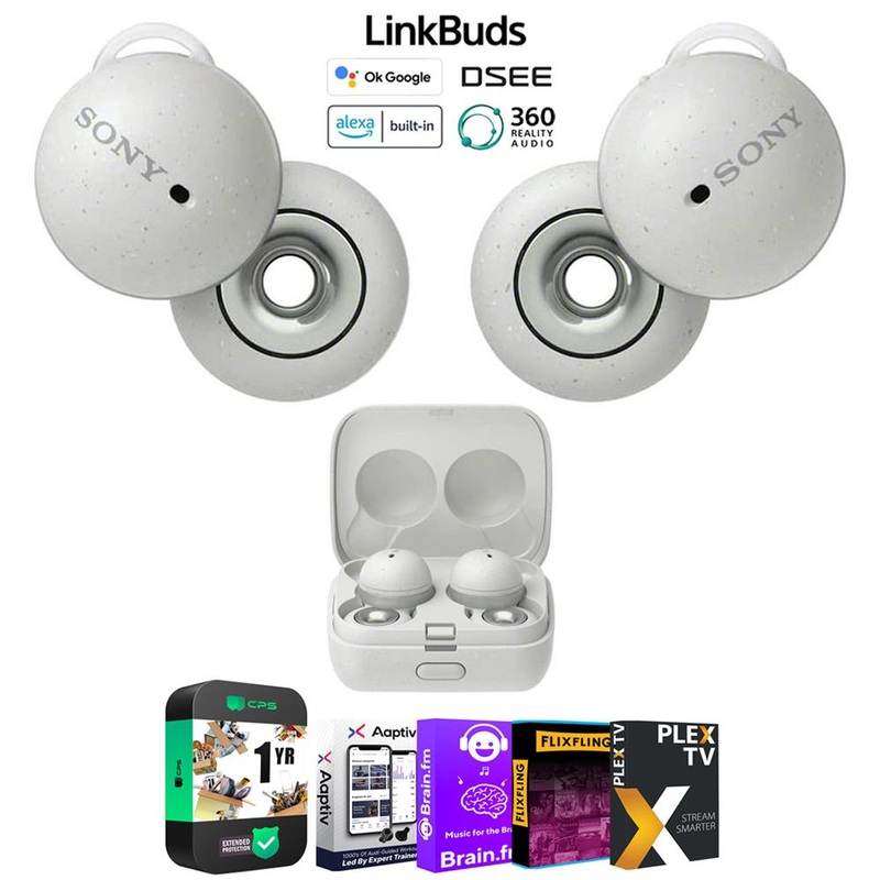 Sony WFL900/W LinkBuds Truly Wireless Earbuds Headphones, White w/ Warranty Bundle