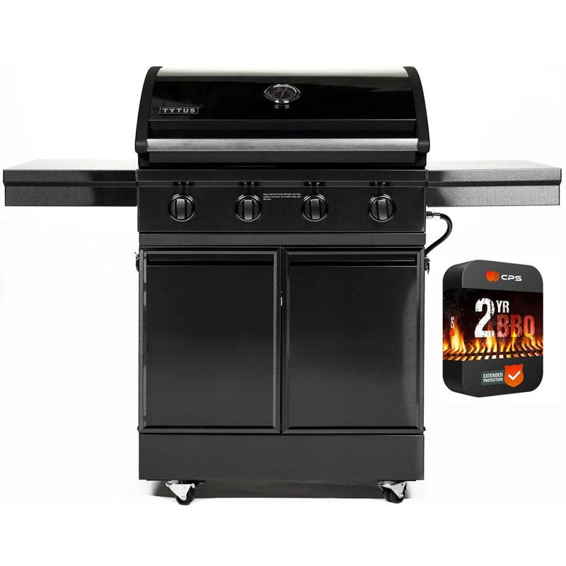 Tytus Freestanding 4-Burner Grill, Black S. Steel 304 w/ 2 Year Extended Warranty