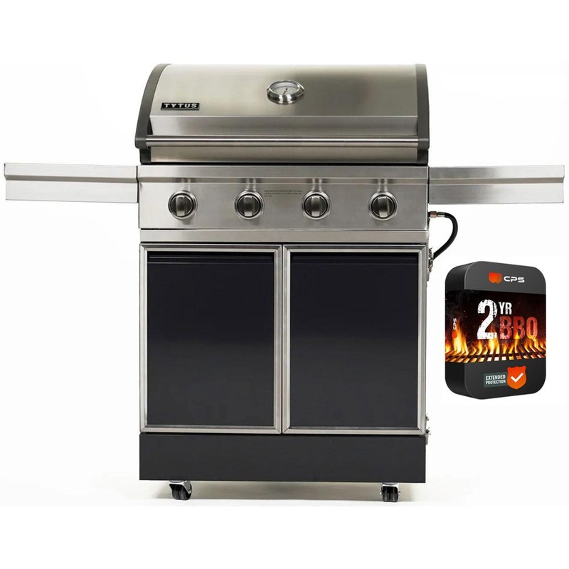 Tytus Freestanding 4-Burner Grill, Charcoal Gray S. Steel w/ 2 Year Extended Warranty
