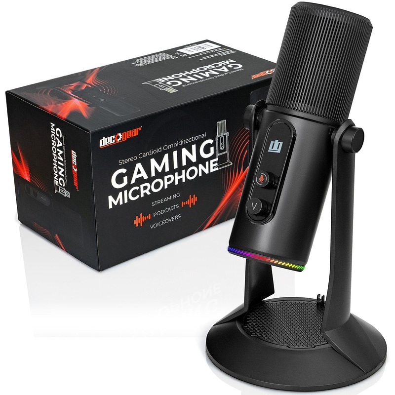 Deco Gear PC Microphone for Gaming, Streaming, Music Recording, Virtual, USB Plug and Play