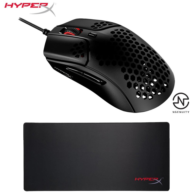 HyperX Pulsefire Haste Gaming Mouse, Black w/ HyperX Fury S Pro Gaming Mouse Pad
