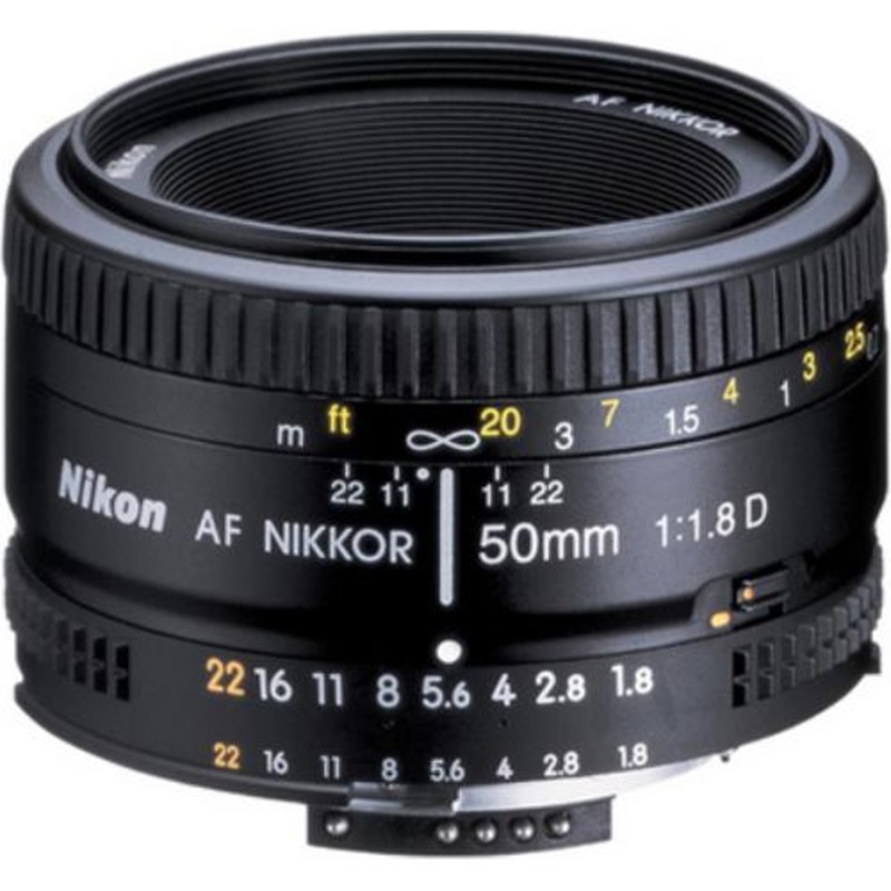Nikon AF FX Full Frame NIKKOR 50mm f/1.8D Lens with Auto Focus - FACTORY REFURBISHED