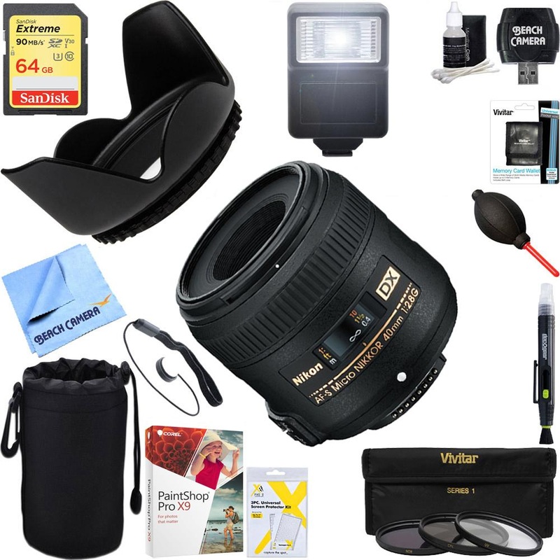 Nikon AF-S DX Micro-NIKKOR 40mm f/2.8G Lens + 64GB Ultimate Kit