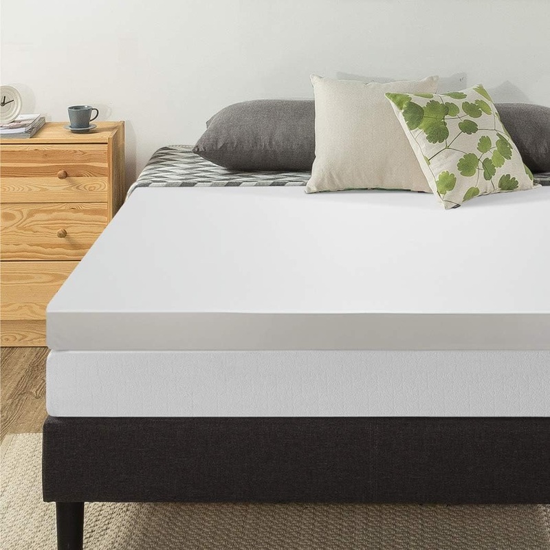 Best Price Mattress Inc. 4" Green Tea Memory Foam Topper with Cover, Short Queen