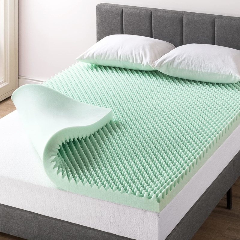 Best Price Mattress Inc. 4 Inch Aloe Infused Memory Foam Mattress Topper CertiPUR-US Certified, Twin