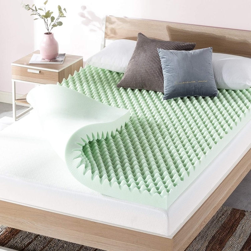 Best Price Mattress Inc. 4 Inch Green Tea Infused Memory Foam Mattress Topper CertiPUR-US Certified, Twin