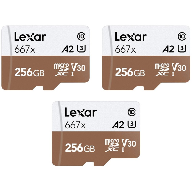 Lexar High-Performance 667x microSDHC/microSDXC 256GB Memory Card (3-Pack)