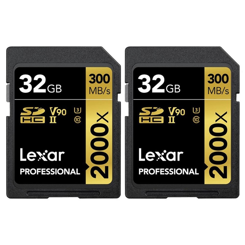 Lexar Pro 2000x SD UHS-II 32GB Memory Card without Reader 2 Pack