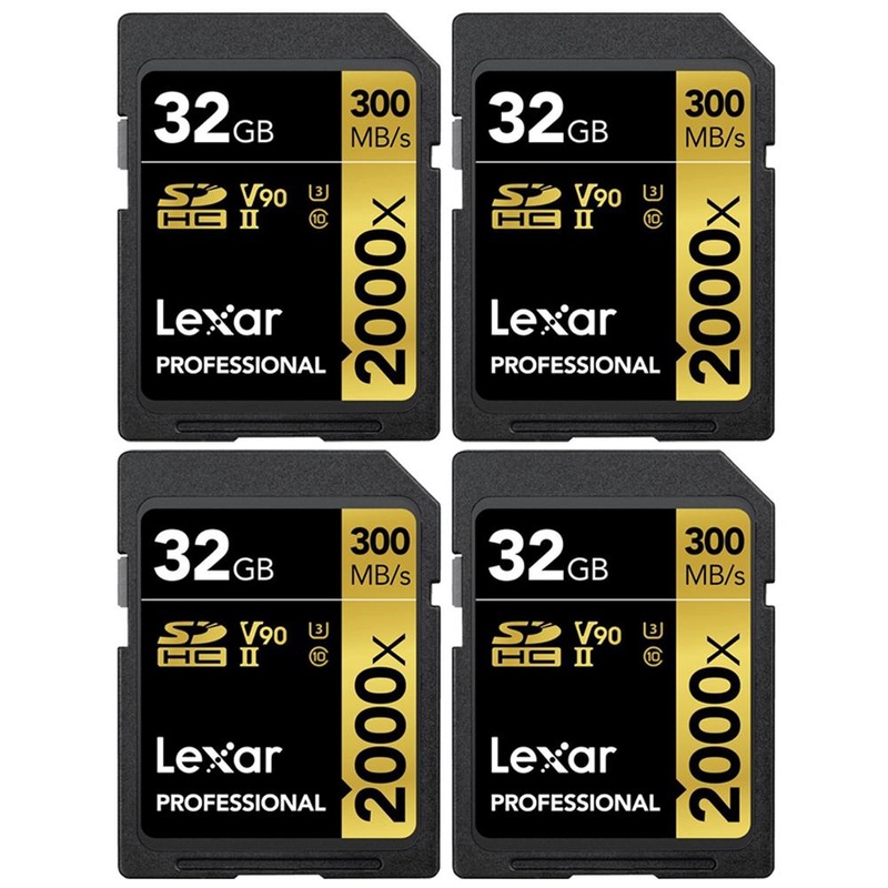 Lexar Pro 2000x SD UHS-II 32GB Memory Card without Reader 4 Pack