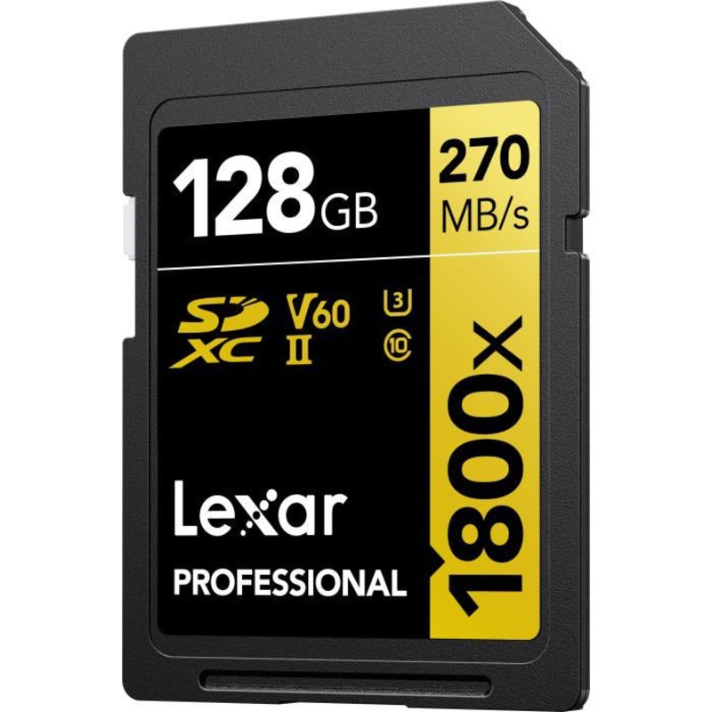 Lexar Professional 1800x SDXC UHS-II Card GOLD Series 128GB