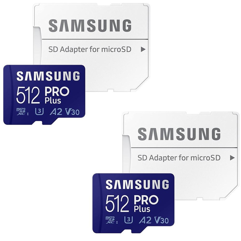 Samsung MB-MD512KA/AM PRO Plus and Adapter microSDXC Memory Card, 512GB - (2-Pack)