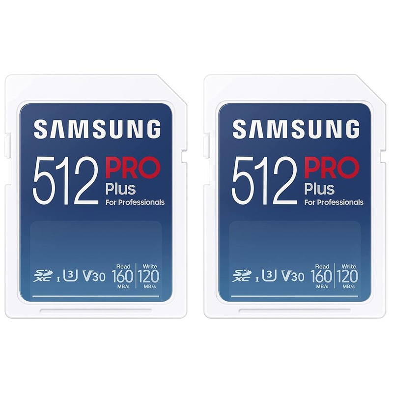 Samsung PRO Plus Full Size SDXC Memory Card 512GB 2 Pack