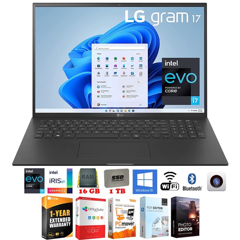 LG gram 17" Ultra-Slim Laptop, Intel i7-1195G7, 16GB/1TB SSD + Protection Pack