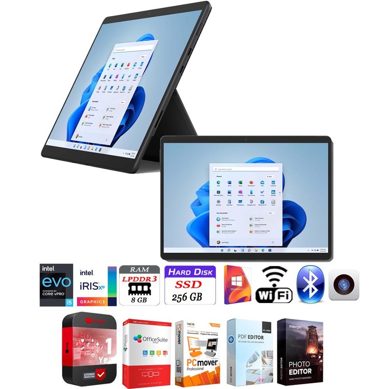 Microsoft Surface Pro 8 13" Touch Intel i5-1135G7 16GB/256GB + Extended Warranty Bundle