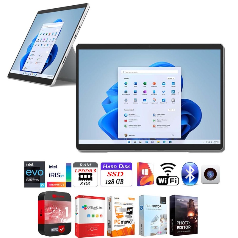 Microsoft Surface Pro 8 13" Touch Intel i5-1135G7 8GB/128GB + Extended Warranty Bundle