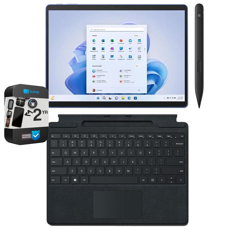 Microsoft Surface Pro 9 13" Tablet i5 16/256GB, Sapphire +Accessories +Extended Protection