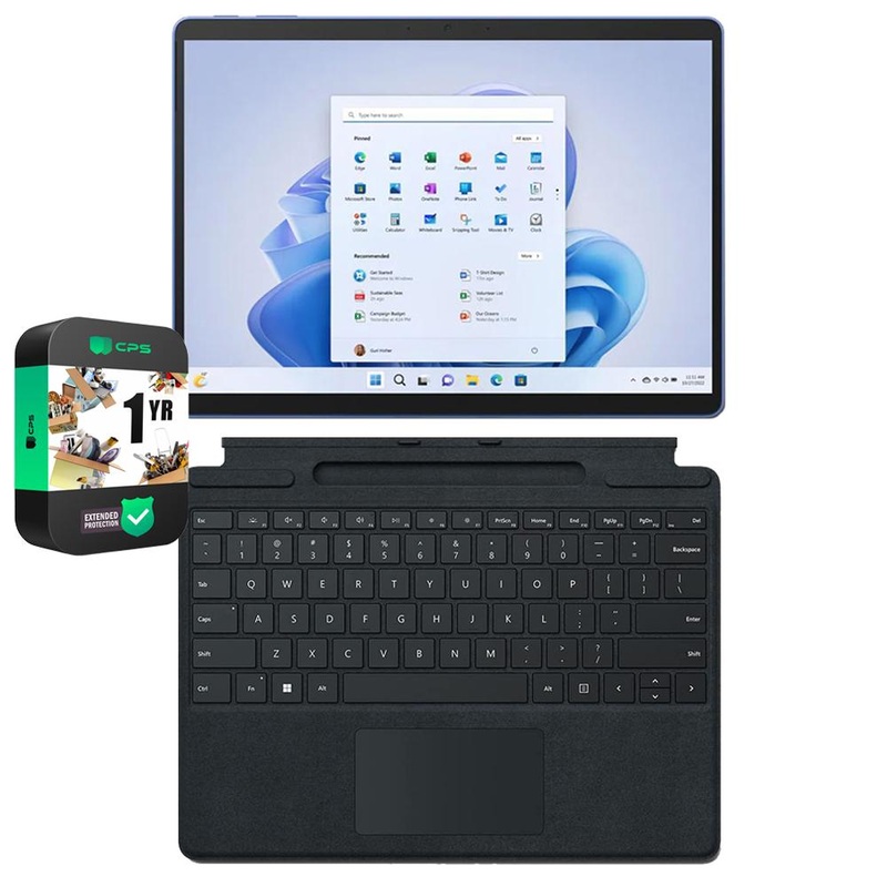 Microsoft Surface Pro 9 13" Tablet i5, 16/256GB, Sapphire w/ Keyboard +Extended Protection