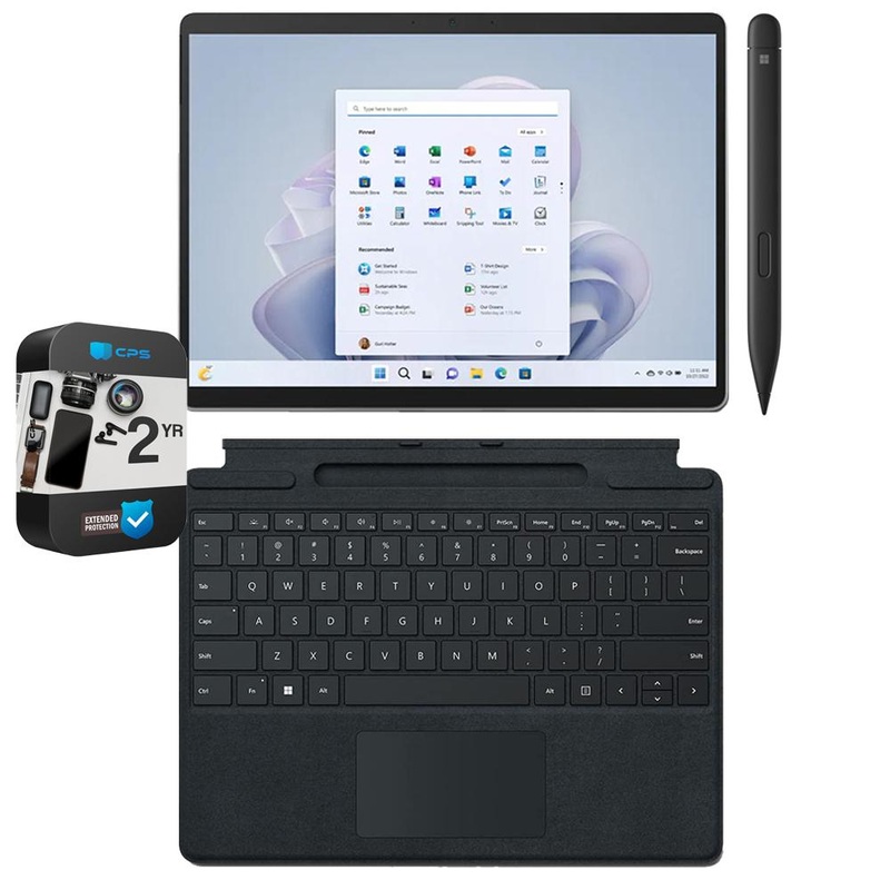 Microsoft Surface Pro 9 5G 13" Tablet 8/128GB, Platinum +Accessories +Extended Protection